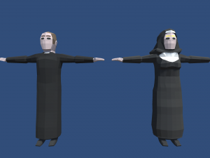 low poly characters Model 3D