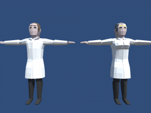 low poly characters Model 3D