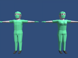 low poly characters Model 3D