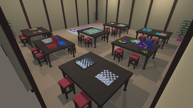 low poly board games 3Dモデル .c4d .max .obj .3ds .fbx .stl .blend 