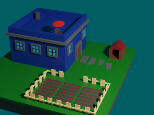 low poly farm house 3Dモデル