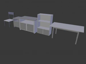 ミニマルな家具パック 3Dモデル