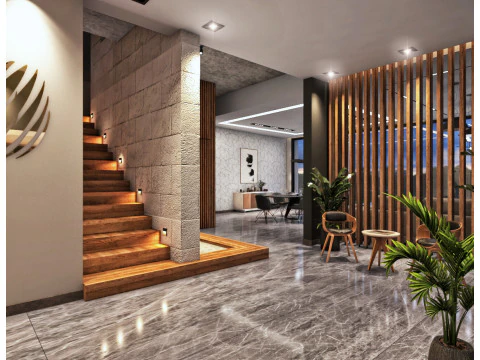 Cena interna da sala de estar Modelo 3D