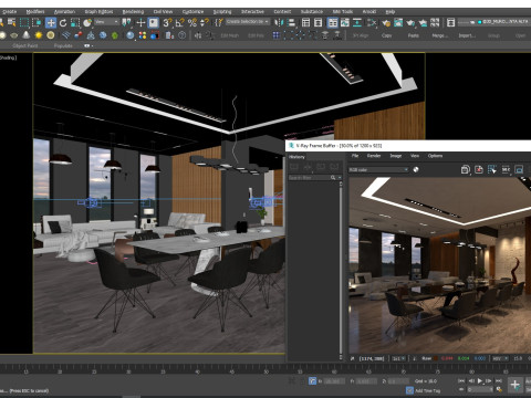 Interior Living Room Scene 3D Модель