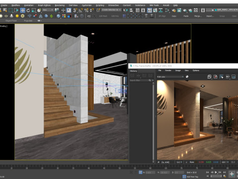 Interior Living Room Scene 3D Модель
