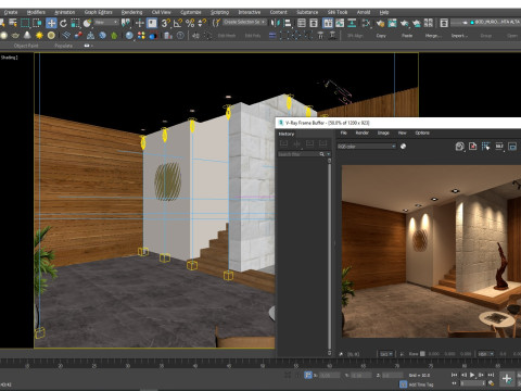 Interior Living Room Scene 3D Модель