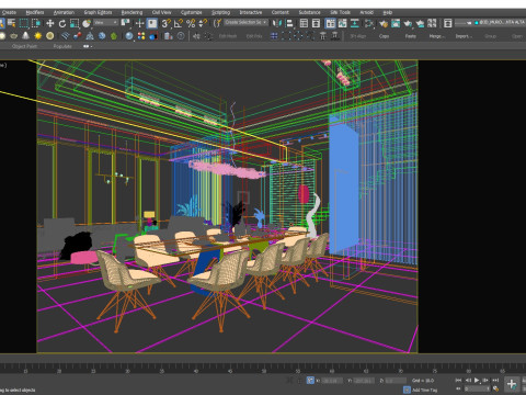Interior Living Room Scene 3D Модель