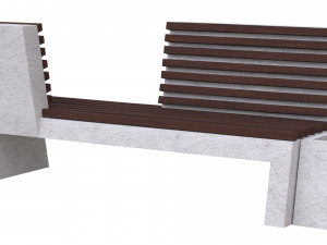 concrete park benches Modello 3D
