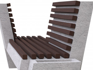 concrete park benches Modello 3D