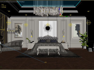 realistic classic master bedroom design 3d max model Modelo 3D