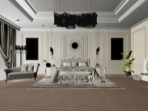 realistic classic master bedroom design 3d max model Modelo 3D