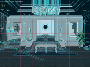 realistic classic master bedroom design 3d max model Modelo 3D
