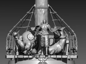 Diorama Shanks - One Piece - impress&atilde;o 3D Modelo de Impressão 3D
