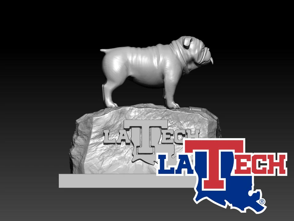 NCAA - EST&Aacute;TUA DE MASCOTE DA UNIVERSIDADE DE LOUISIANA TECH - IMPRES Modelo de Impressão 3D .c4d .max .obj .3ds .fbx .stl .blend 
