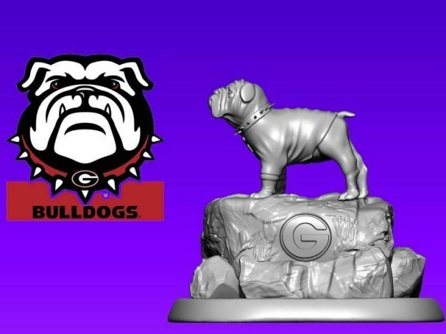 NFL - BULLDOG - THE GEORGIA BULLDOGS FOOTBALL 3D PRINT MODEL 3D Print Model .c4d .max .obj .3ds .fbx .stl .blend 