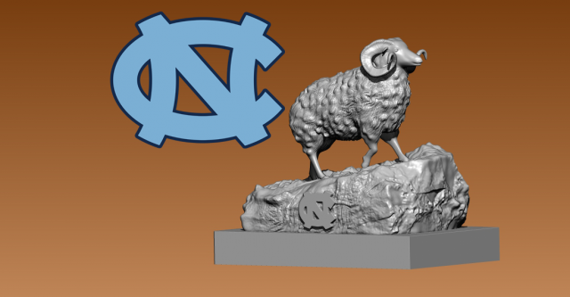 NORTH CAROLINA TAR HEELS MASCOT - FOOTBALL BOWL SUBDIVISION Modelo de Impressão 3D .c4d .max .obj .3ds .fbx .stl .blend 