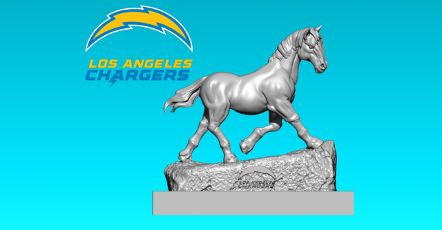 NFL LOS ANGELES CHARGERS STATUE - AMERICAN FOOTBALL - 3D PRINT 3D Print Model .c4d .max .obj .3ds .fbx .stl .blend 
