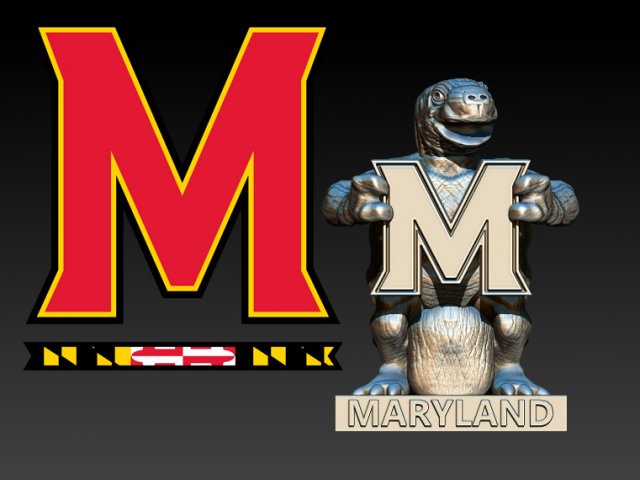 UNIVERSITY OF MARYLAND MASCOT - TURTLE M LOGO Modello di stampa 3D .c4d .max .obj .3ds .fbx .stl .blend 