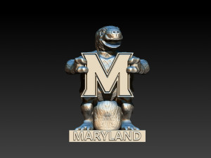 UNIVERSITY OF MARYLAND MASCOT - TURTLE M LOGO Modello di stampa 3D