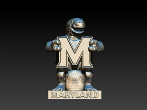 UNIVERSITY OF MARYLAND MASCOT - TURTLE M LOGO 3D Print Model