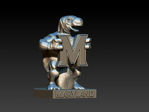 UNIVERSITY OF MARYLAND MASCOT - TURTLE M LOGO 3D Print Model