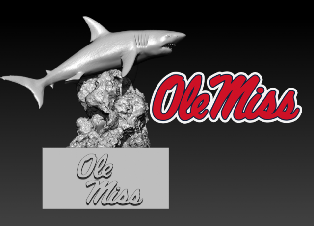 NCAA - OLE MISS REBELS FOOTBALL MASCOT STATUE - 3D PRINT 3Dプリントモデル .c4d .max .obj .3ds .fbx .stl .blend 