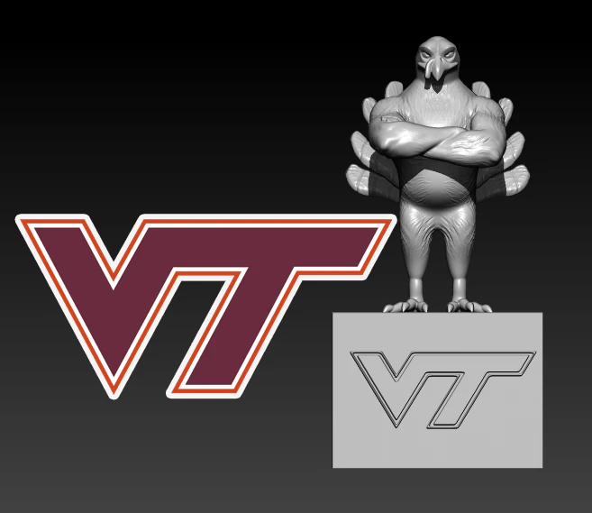 VIRGINIA TECH HOKIES FOOTBALL MASCOT STATUE - 3D PRINT 3D Print Model .c4d .max .obj .3ds .fbx .stl .blend 