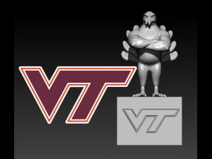 СТАТУЯ ФУТБОЛЬНОГО ТАЛІСМІНА VIRGINIA TECH HOKIES - 3D ПРИНТ 3D Принт Модель
