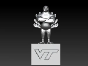 VIRGINIA TECH HOKIES FOOTBALL MASCOT STATUE - 3D PRINT 3D Print Model