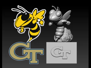 GIACCA GIALLA DELLA GEORGIA TECH STATUA MASCOTTE DA CALCIO - STAMPA 3D Modello di stampa 3D