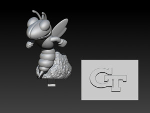GEORGIA TECH YELLOW JACKETS FOOTBALL MASCOT STATUE - 3D PRINT Modèles 3D en vedette