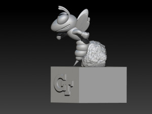 GEORGIA TECH YELLOW JACKETS FOOTBALL MASCOT STATUE - 3D PRINT Modèles 3D en vedette
