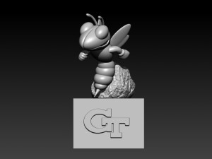 GEORGIA TECH YELLOW JACKETS FOOTBALL MASCOT STATUE - 3D PRINT Modèles 3D en vedette
