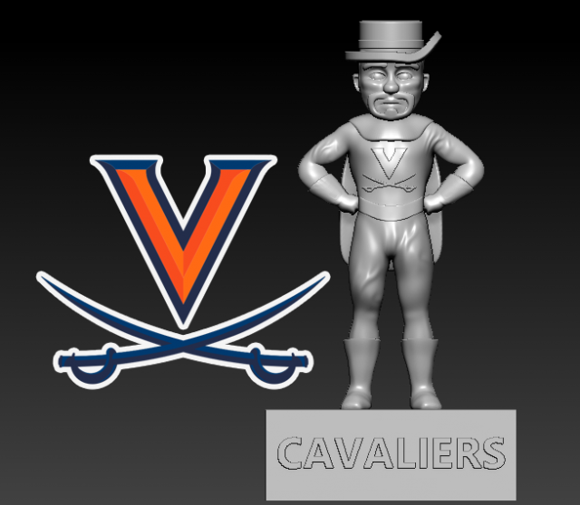 UNIVERSITY OF VIRGINIA MASCOT STATUE - 3D PRINT 3D-Druckmodell .c4d .max .obj .3ds .fbx .stl .blend 