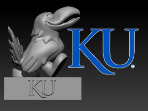 NCAA - カンザス ジェイホークス フットボール マスコット像 3Dプリントモデル