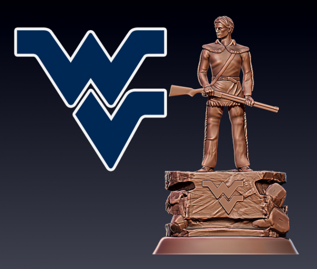 NCAA COLLEGE WEST VIRGINIA MOUNTAINEERS TIM WOLFE DESKTOP STATUES 3D Print Model .c4d .max .obj .3ds .fbx .stl .blend 