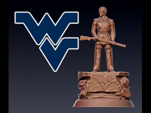 NCAA カレッジ ウェスト バージニア マウンテニアーズ ティム ウルフのデスクトップ彫像 3Dプリントモデル