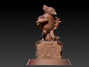 IOWA STATE CYCLONES FOOTBALL MASCOT STATUE DESTOP - 3D PRINT 3D Print Model