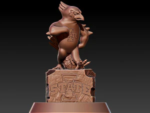 IOWA STATE CYCLONES FOOTBALL MASCOT STATUE DESTOP - 3D PRINT 3D Print Model