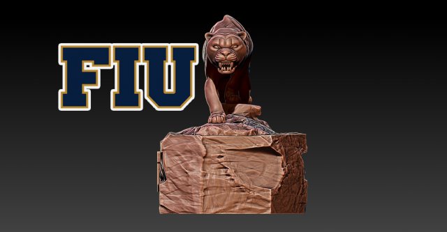 FIU PANTHERS FOOTBALL MASCOT STATUE DESTOP - 3D PRINT Model Cetak 3D .c4d .max .obj .3ds .fbx .stl .blend 