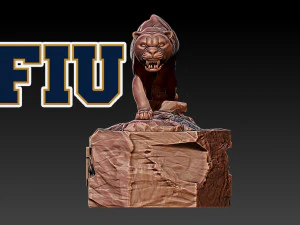 FIU PANTHERS FUTBOL MASKOT HEYKELİ MASA&Uuml;ST&Uuml; - 3D BASKI 3D Baskı Modeli
