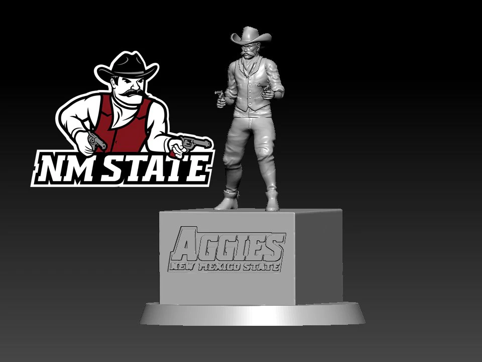 NEW MEXICO STATE AGGIES FOOTBALL STATUE - 3D PRINT 3D Print Model .c4d .max .obj .3ds .fbx .stl .blend 