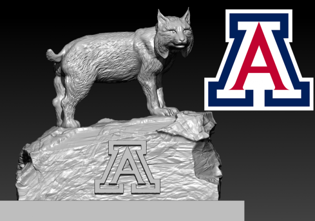 ARIZONA WILDCATS FOOTBALL MASCOT STATUE - 3D PRINT 3D Print Model .c4d .max .obj .3ds .fbx .stl .blend 
