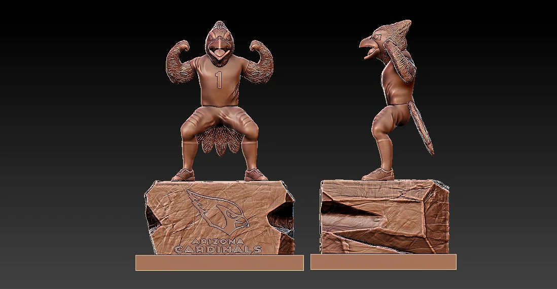 NFL - ARIZONA CARDINALS FOOTBALL MASCOT STATUE - 3D PRINT 3D Print Model .c4d .max .obj .3ds .fbx .stl .blend 