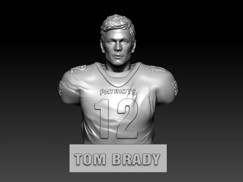 NFL - TOM BRADY - SUPER BOWL MVP - 3D PRINT 3D Print Model .c4d .max .obj .3ds .fbx .stl .blend 