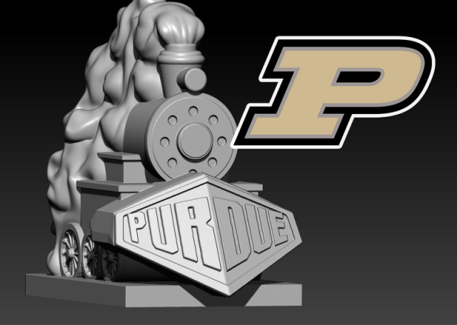 PURDUE BOILERMAKERS FOOTBALL MASCOT STATUE DESTOP - 3D PRINT 3D Baskı Modeli .c4d .max .obj .3ds .fbx .stl .blend 
