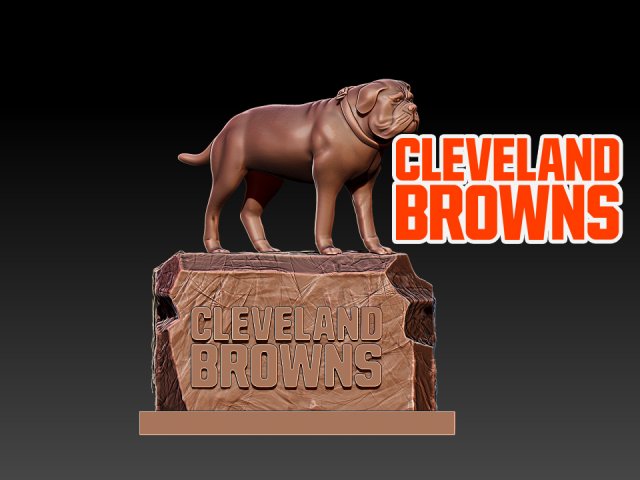 NFL - Cleveland browns mascot statue - 3d Print 3Dプリントモデル .c4d .max .obj .3ds .fbx .stl .blend 