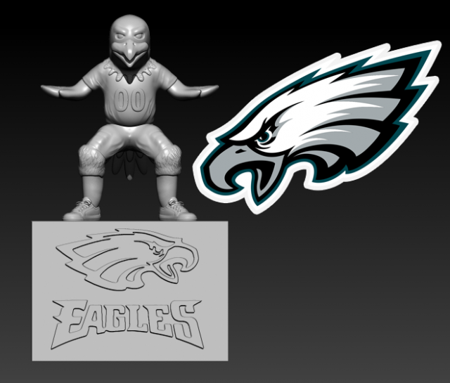 NFL - PHILADELPHIA EAGLES FOOTBALL MASCOT STATUE DESTOP 3D print mode 3Dプリントモデル .c4d .max .obj .3ds .fbx .stl .blend 