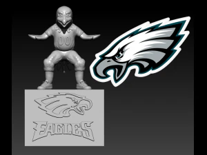 NFL - PHILADELPHIA EAGLES FUTBOL MASKOT HEYKELİ MASA&Uuml;ST&Uuml; 3D baskı modu 3D Baskı Modeli