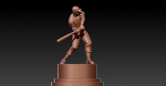 MLB - MALE BASEBALL TROPHY STATUE DESTOP - 3D PRINT Model do druku 3D .c4d .max .obj .3ds .fbx .stl .blend